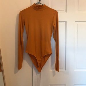 Mustard yellow Zara turtleneck body suit